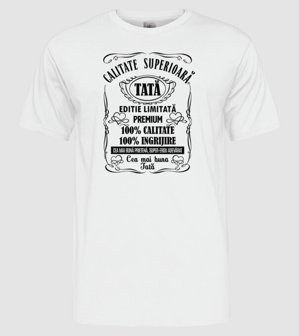 Tată Premium - ediție limitată premium model alb pe tricou