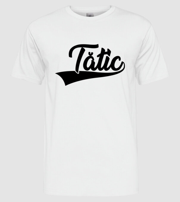 tătic model alb pe tricou