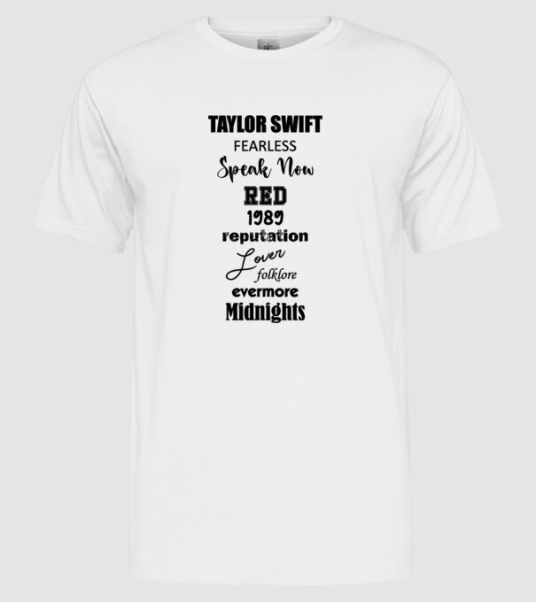 Taylor Swift Eras model alb pe tricou