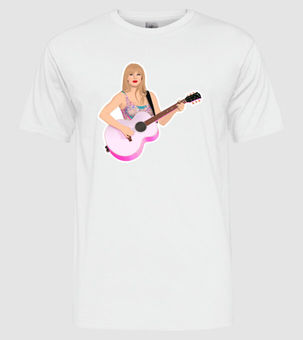 Taylor Swift pink model alb pe tricou