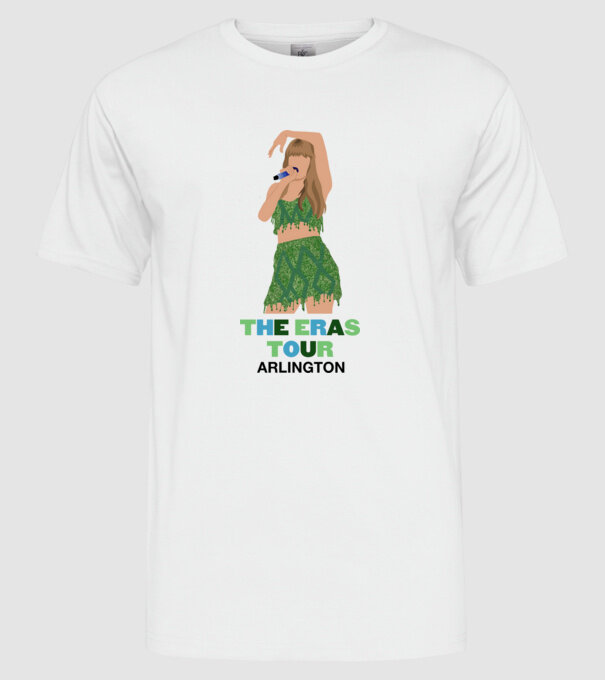 Taylor Swift The Eras Tour Arlington 2 model alb pe tricou