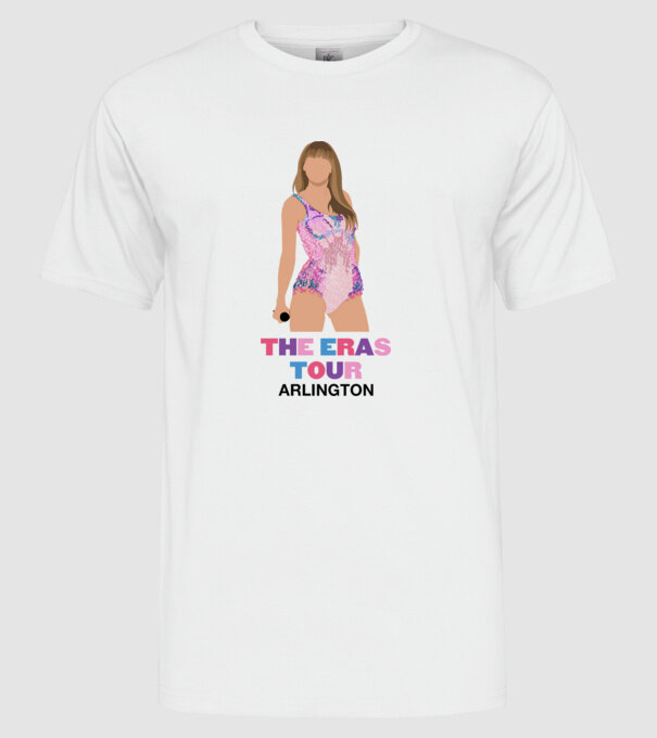 Taylor Swift The Eras Tour Arlington 4 model alb pe tricou