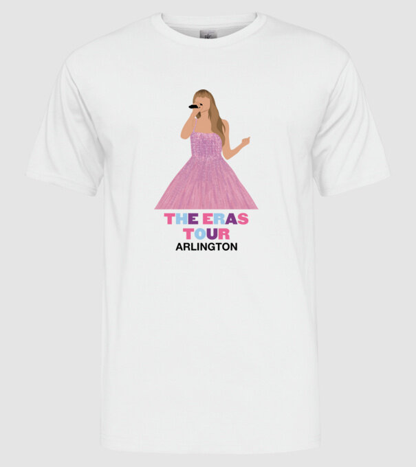 Taylor Swift The Eras Tour Arlington model alb pe tricou
