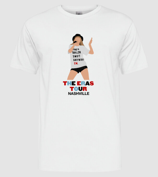 Taylor Swift The Eras Tour Nashville 2 model alb pe tricou