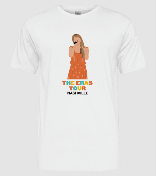 Taylor Swift The Eras Tour Nashville 3 model alb pe tricou