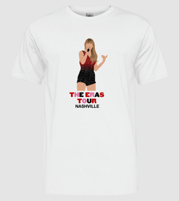 Taylor Swift The Eras Tour Nashville model alb pe tricou