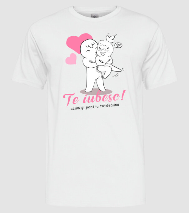 te iubesc model alb pe tricou
