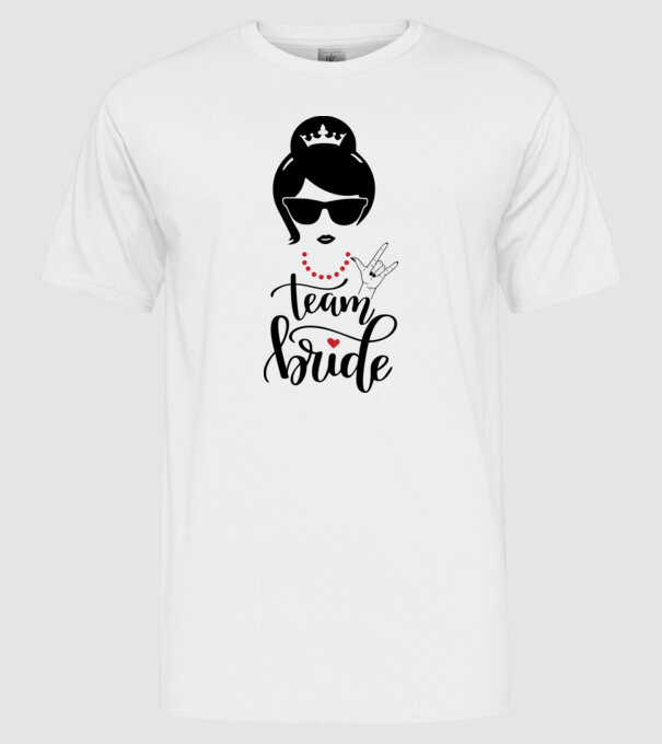 Team Cool Bride model alb pe tricou