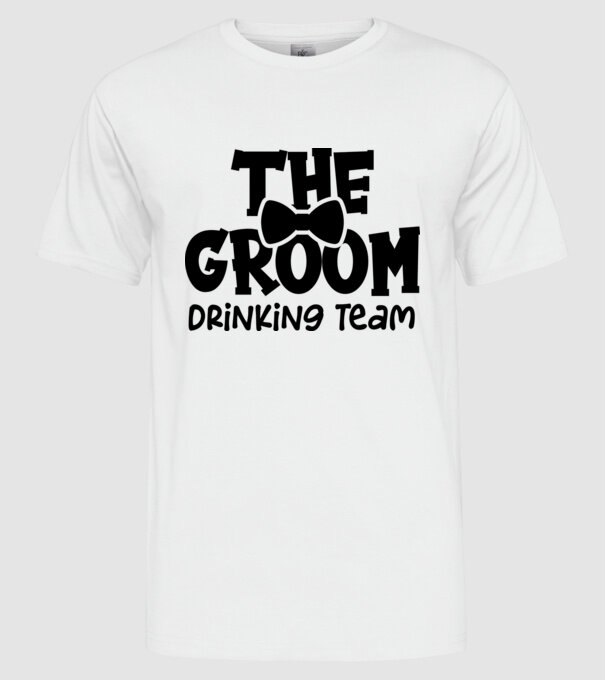 The Groom model alb pe tricou