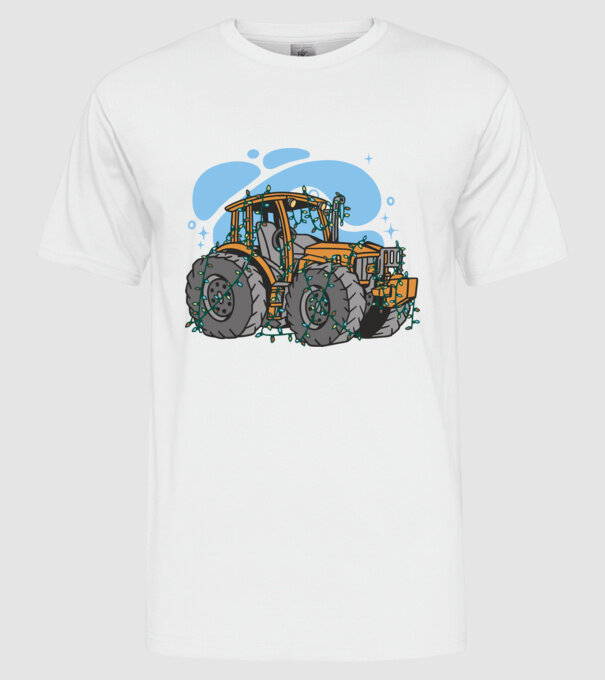 TRACTOR model alb pe tricou