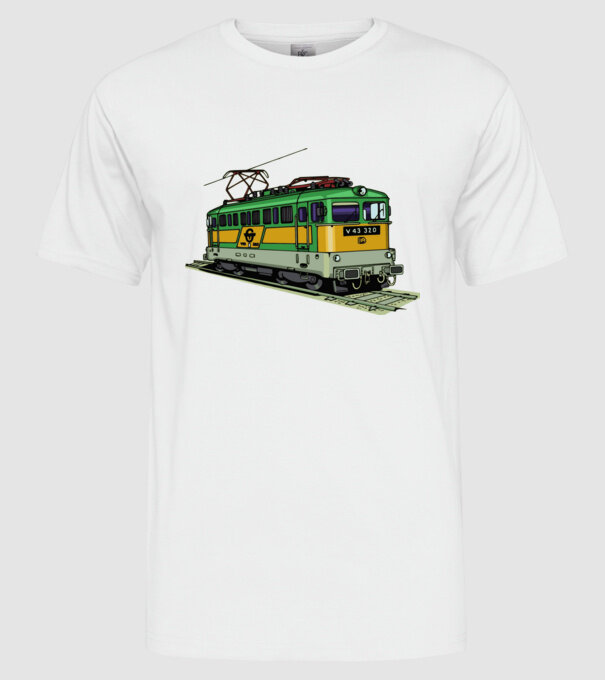 Trenuri model alb pe tricou