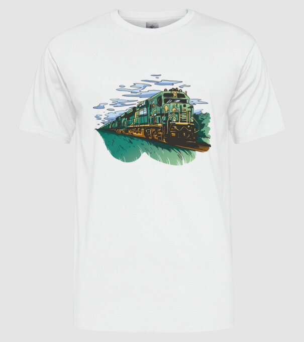 Trenuri model alb pe tricou
