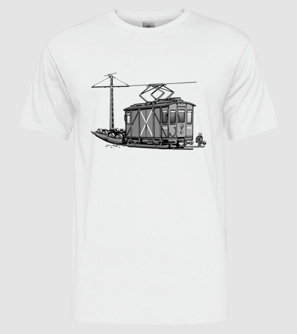 Trenuri model alb pe tricou