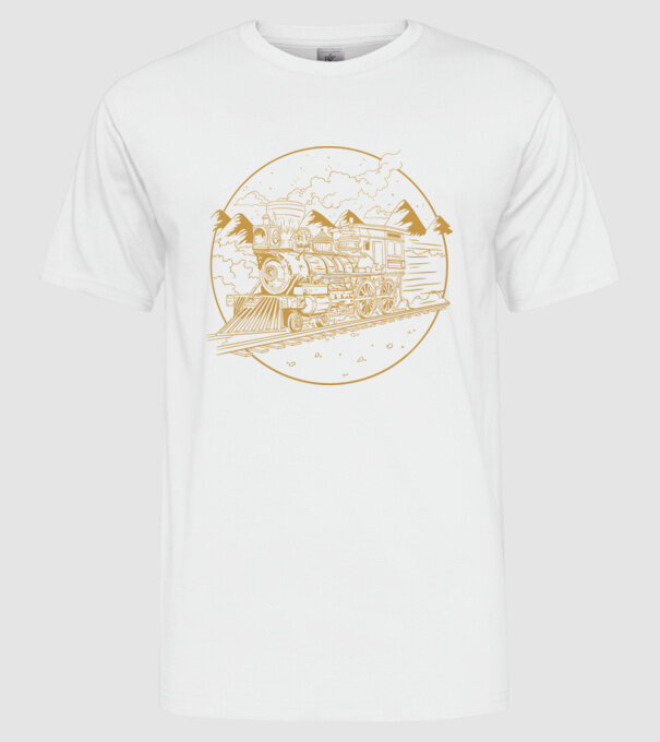 Trenuri model alb pe tricou