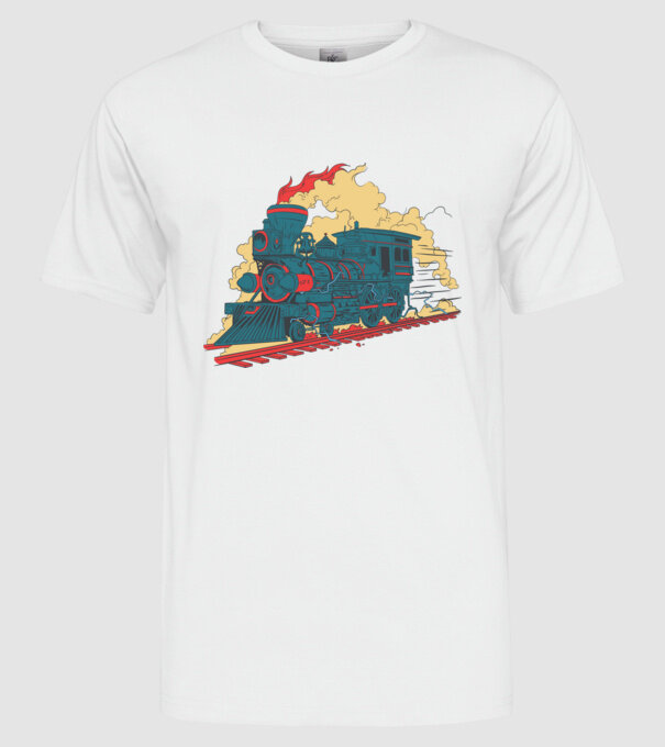 Trenuri model alb pe tricou
