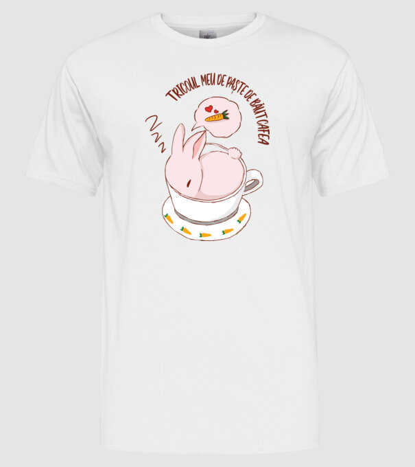 tricoul meu de Paște de băut cafea model alb pe tricou