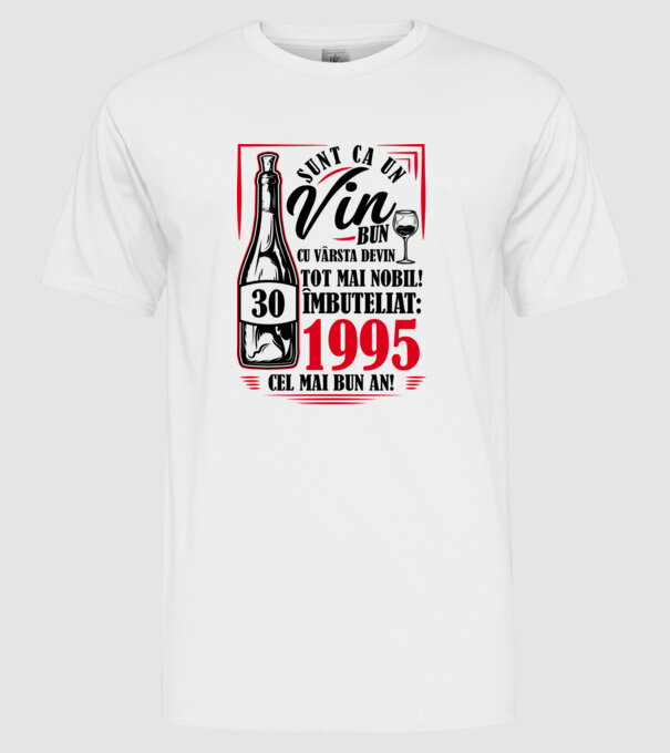 Un Vin Bun 1995 - Alb model alb pe tricou
