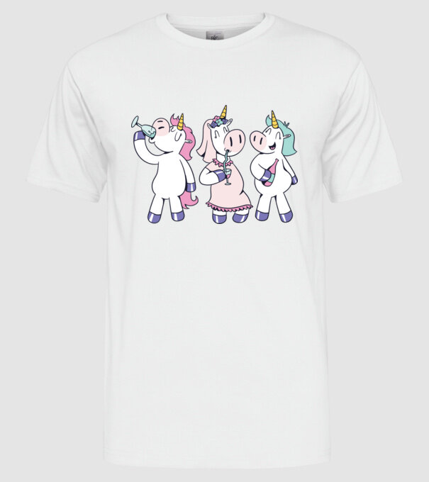 unicorn Bachelorette model alb pe tricou