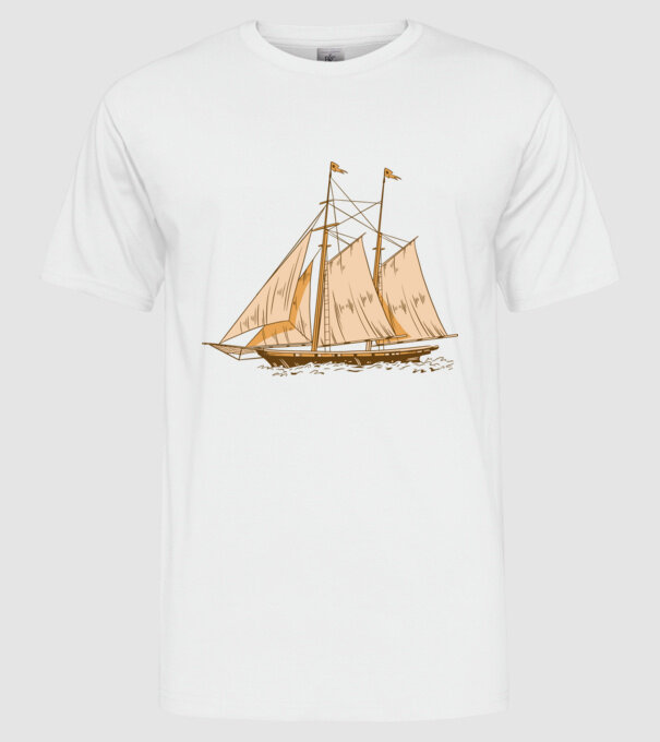 Vapoare model alb pe tricou