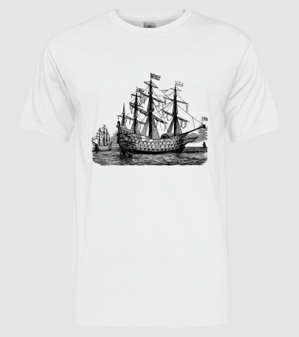 Vapoare model alb pe tricou