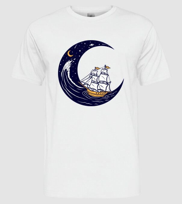 Vapoare model alb pe tricou