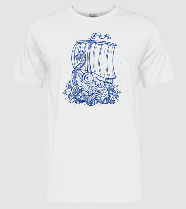 Vapoare model alb pe tricou