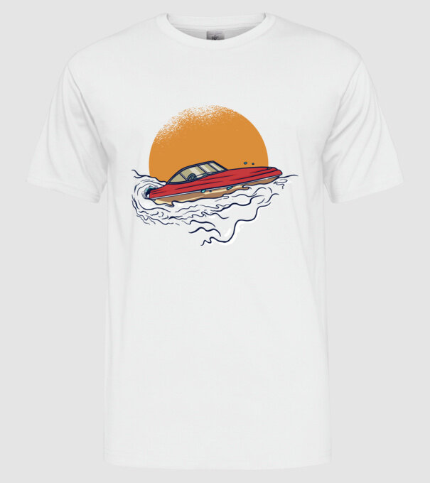 Vapoare model alb pe tricou