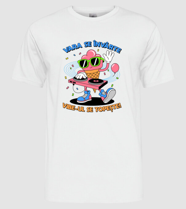 Vara se învârte model alb pe tricou