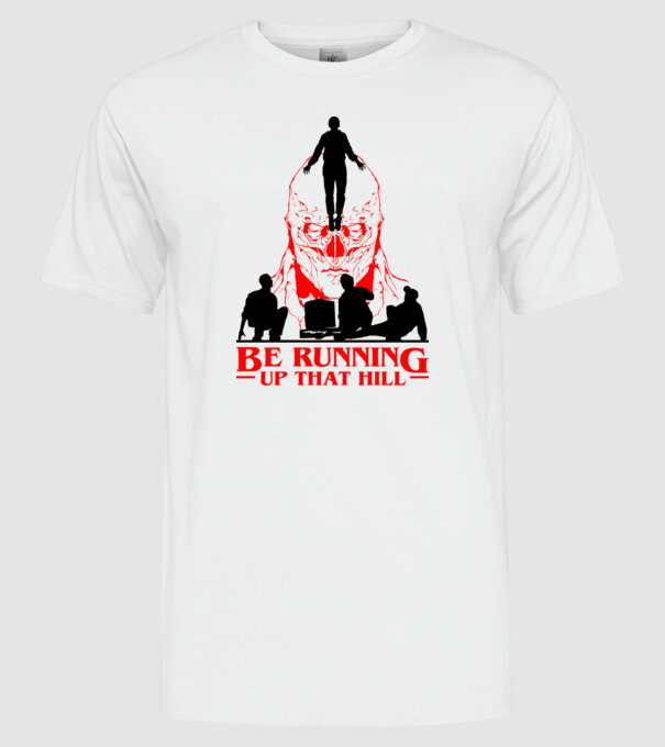 vecna running up that hill model alb pe tricou