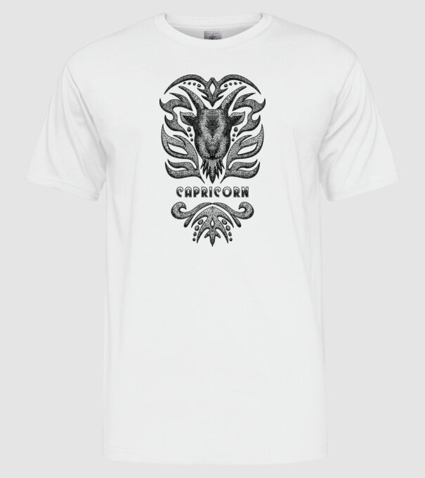 Vintage zodiac capricorn model alb pe tricou