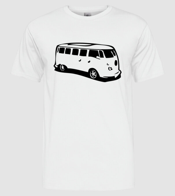 vwbus model alb pe tricou