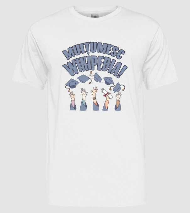 Wikipedia model alb pe tricou