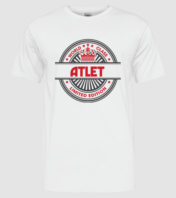atlet model alb pe tricou
