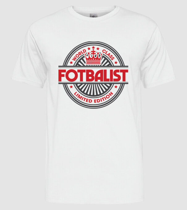 Fotbalist model alb pe tricou