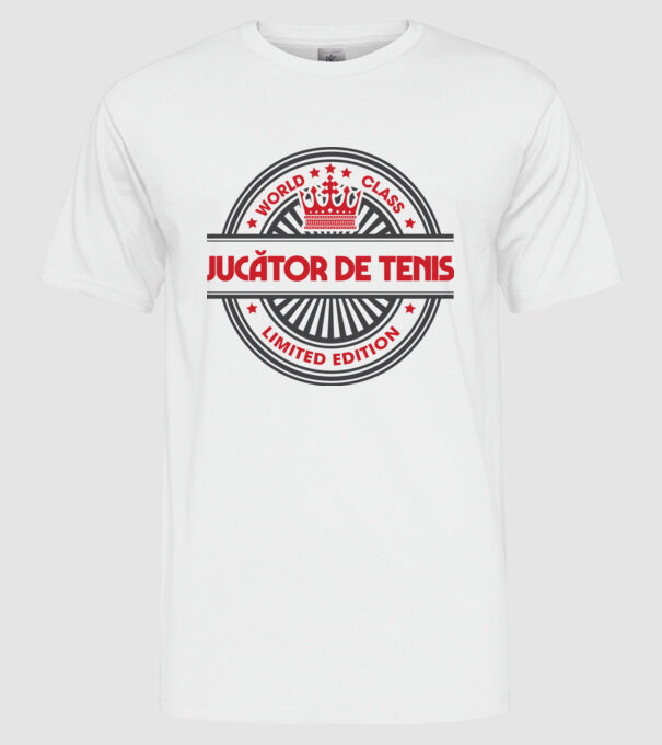 jucător de tenis model alb pe tricou