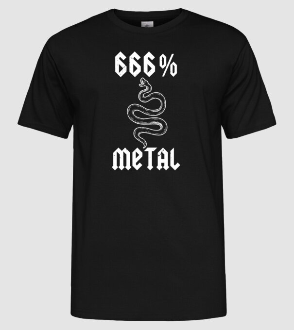 666 Metal model negru pe tricou