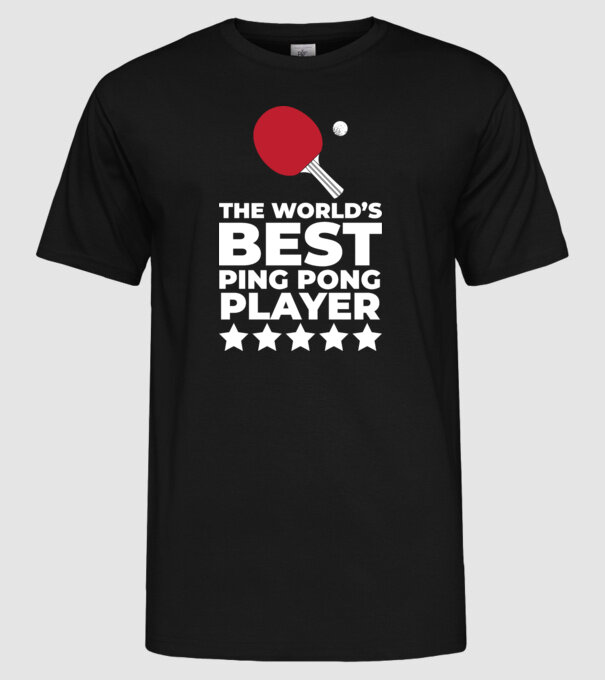 Cel mai bun jucător ping-pong engleză model negru pe tricou