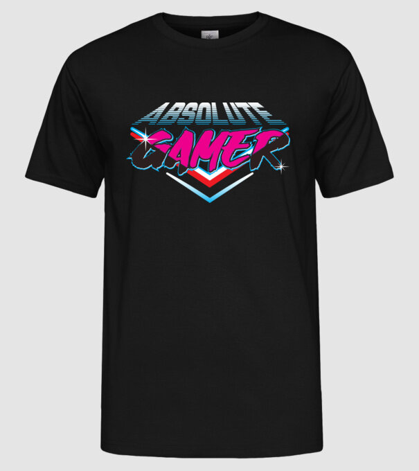 Absolute Gamer model negru pe tricou