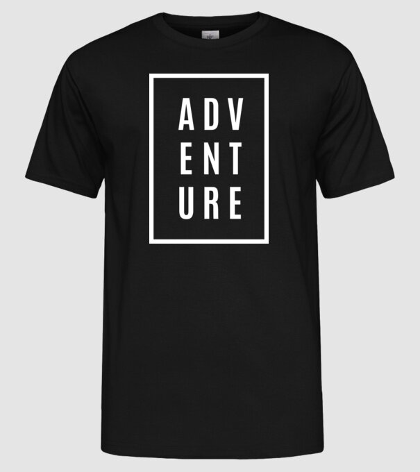 ADVENTURE model negru pe tricou