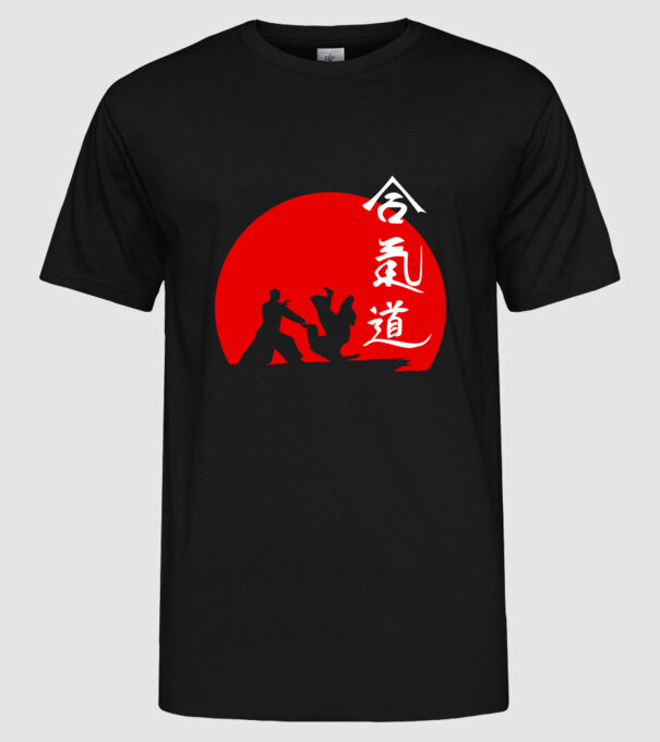 Aikido model negru pe tricou