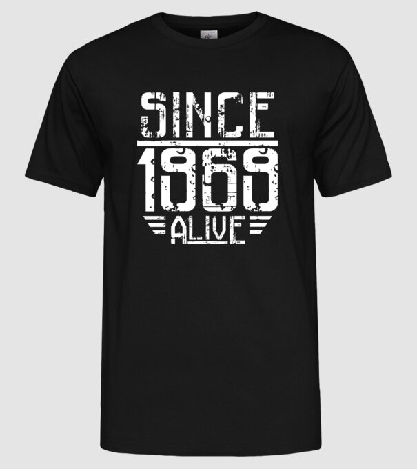 Alive since 1969 model negru pe tricou