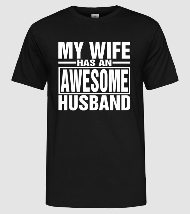 Awesome husband model negru pe tricou