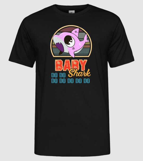 BabyGIRL shark model negru pe tricou