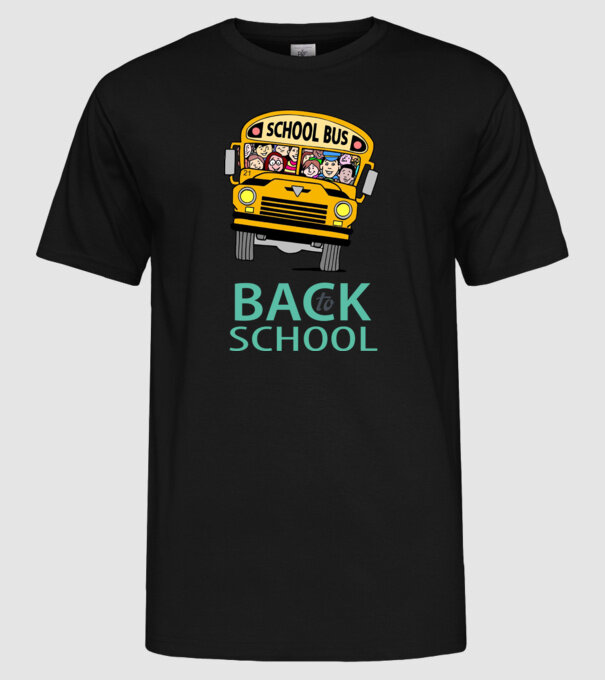 Back to school bus model negru pe tricou
