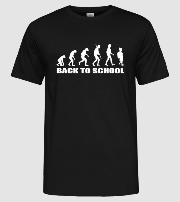 Back to school evolution model negru pe tricou
