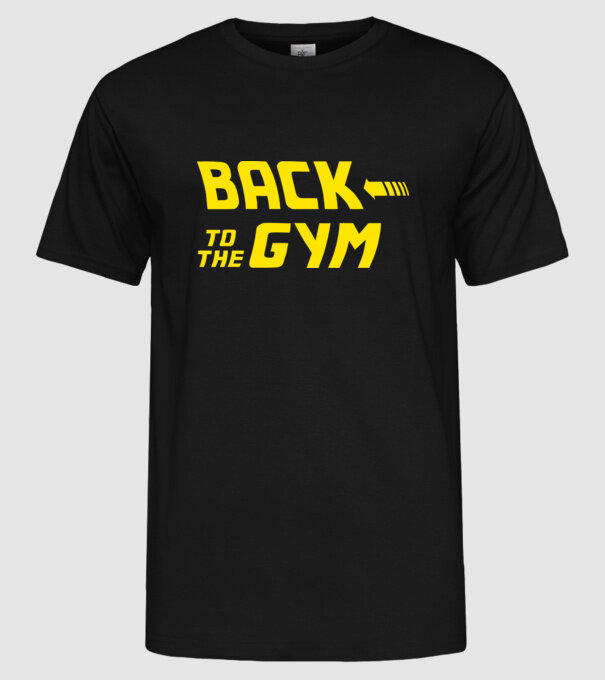 Back to the gym model negru pe tricou
