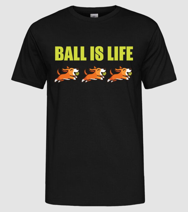 Ball is life model negru pe tricou