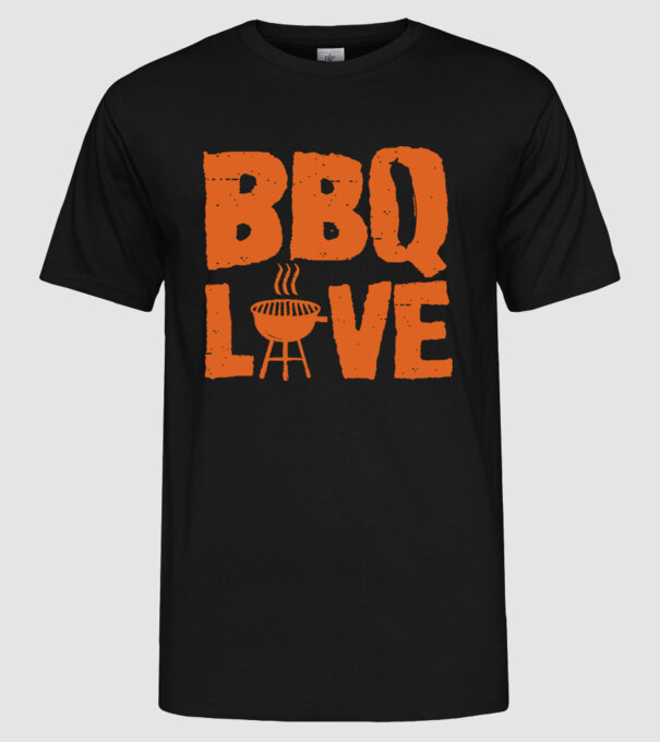BBQ LOVE model negru pe tricou