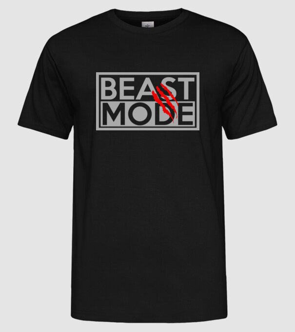 Beast mode model negru pe tricou