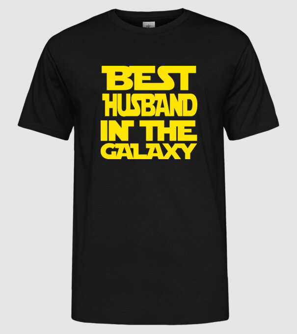 best husband in the galaxy model negru pe tricou